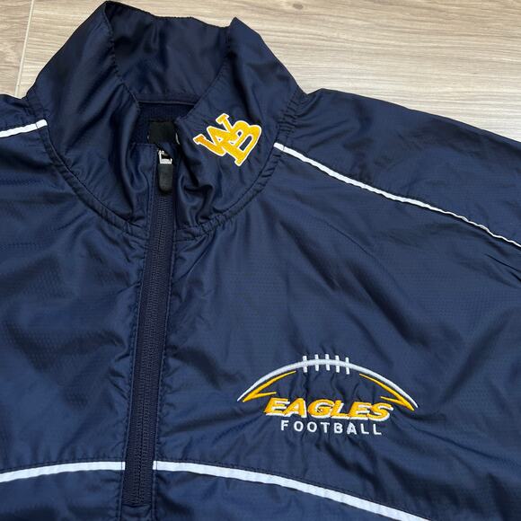 XGrain Jacket Mens Blue Windbreaker Eagle Football Embroidered Quarter Zip L - Picture 7 of 15